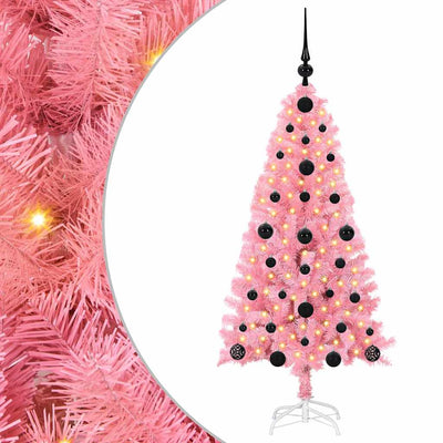 Vidaxl kerstboom roze 120 cm pvc