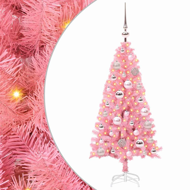 Vidaxl kerstboom roze 120 cm pvc