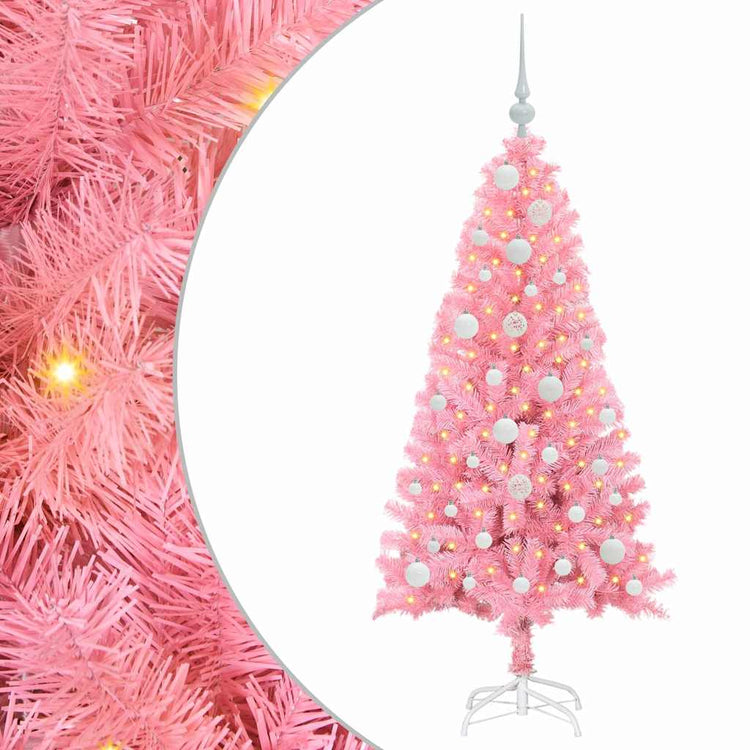 Vidaxl kerstboom roze 120 cm pvc