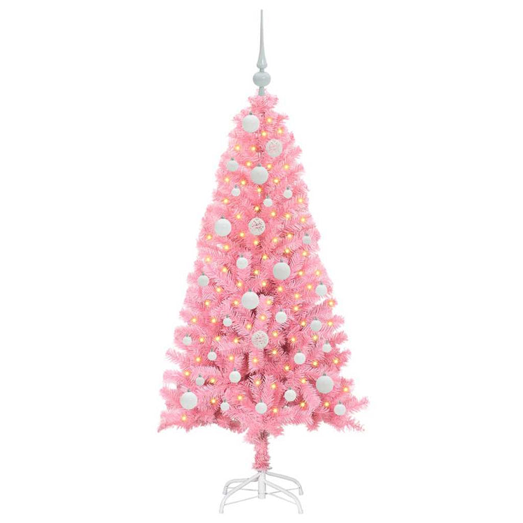 Vidaxl kerstboom roze 120 cm pvc