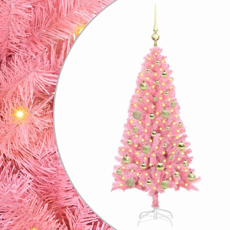 Vidaxl kerstboom roze 120 cm pvc
