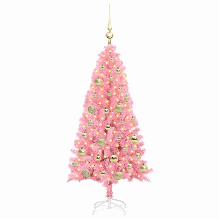 Vidaxl kerstboom roze 120 cm pvc