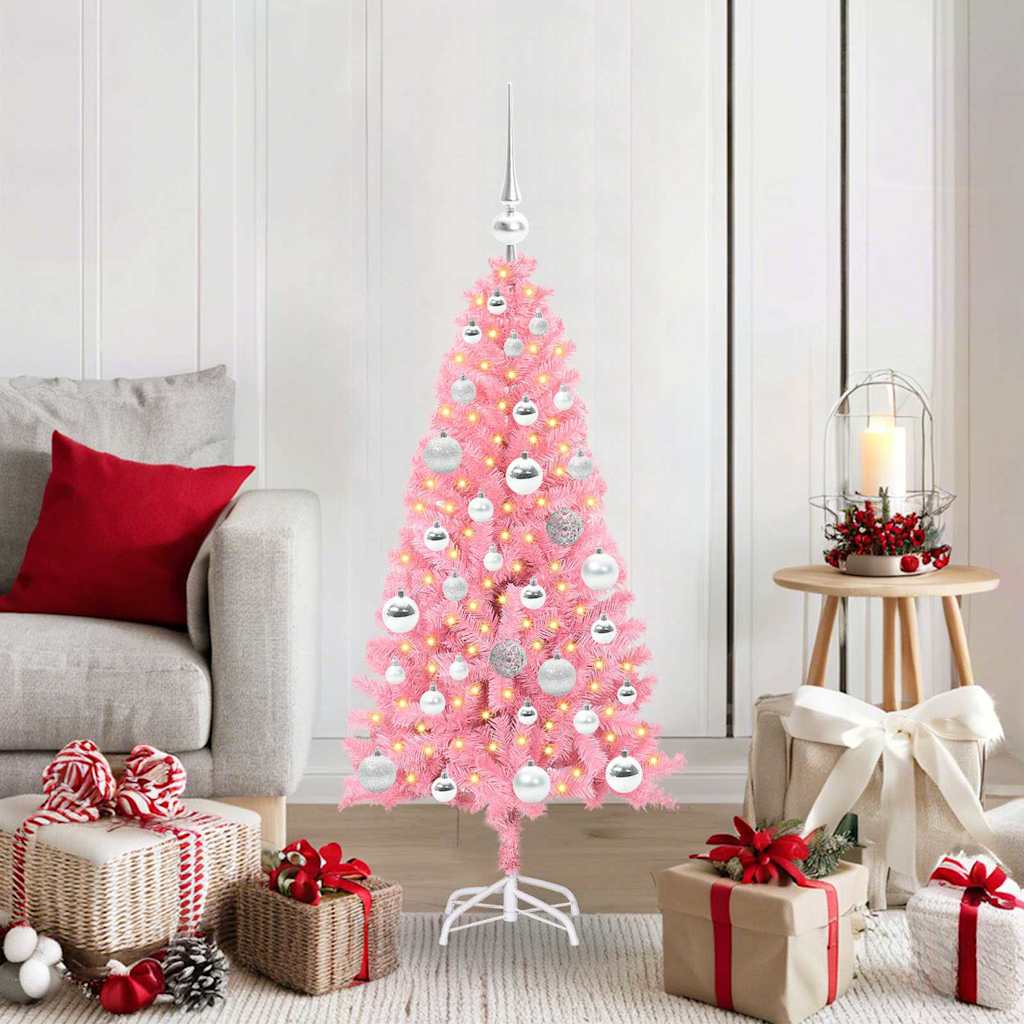 Vidaxl kerstboom roze 120 cm pvc