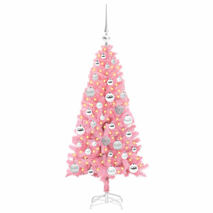 Vidaxl kerstboom roze 120 cm pvc