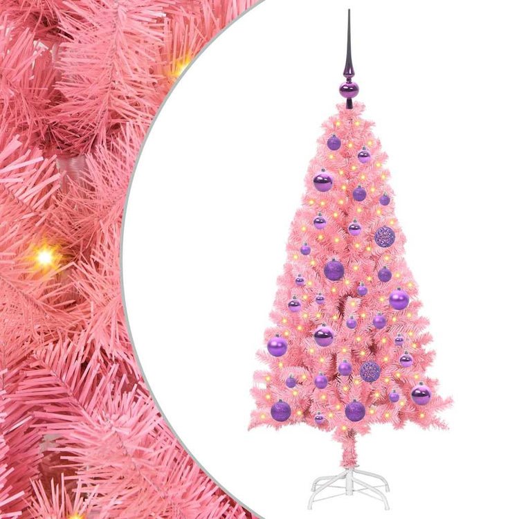Vidaxl kerstboom roze 120 cm pvc