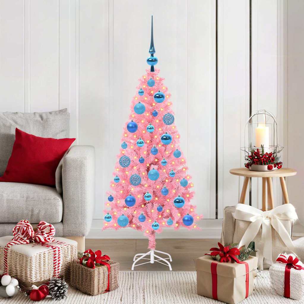 Vidaxl kerstboom roze 120 cm pvc