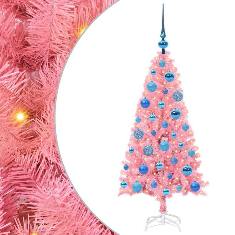 Vidaxl kerstboom roze 120 cm pvc