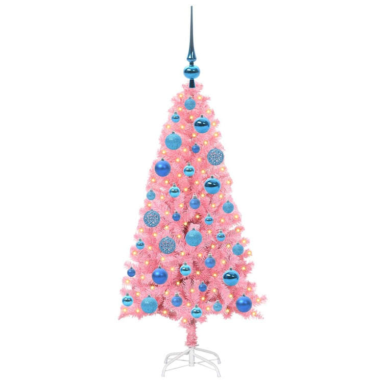 Vidaxl kerstboom roze 120 cm pvc