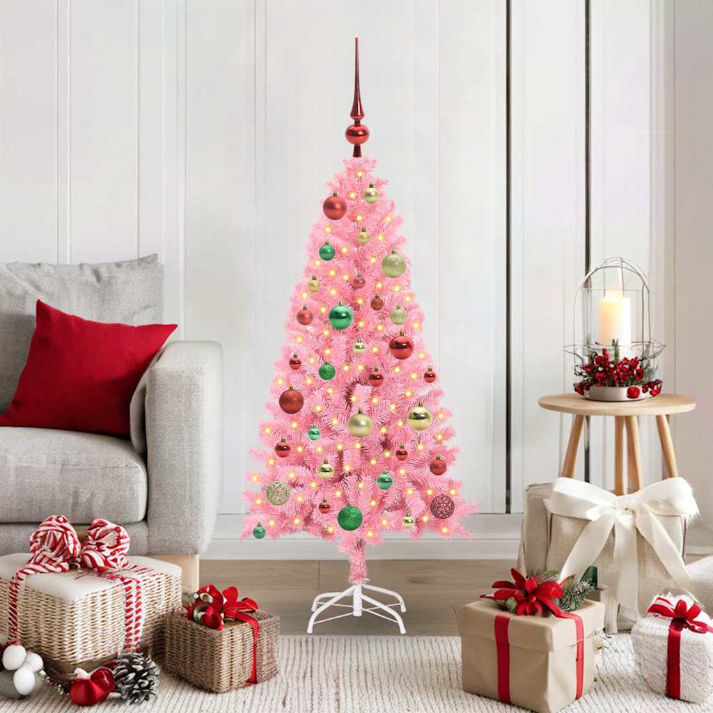 Vidaxl kerstboom roze 120 cm pvc