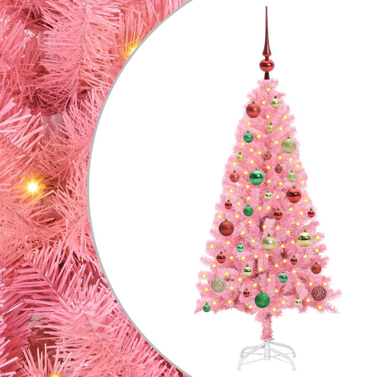 Vidaxl kerstboom roze 120 cm pvc