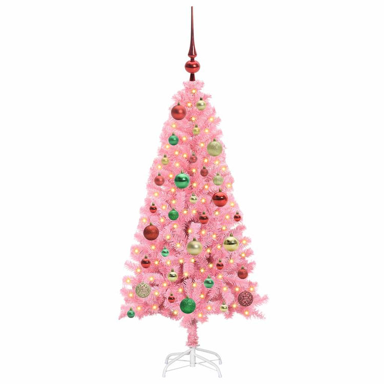 Vidaxl kerstboom roze 120 cm pvc