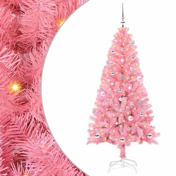 Vidaxl kerstboom roze 150 cm pvc