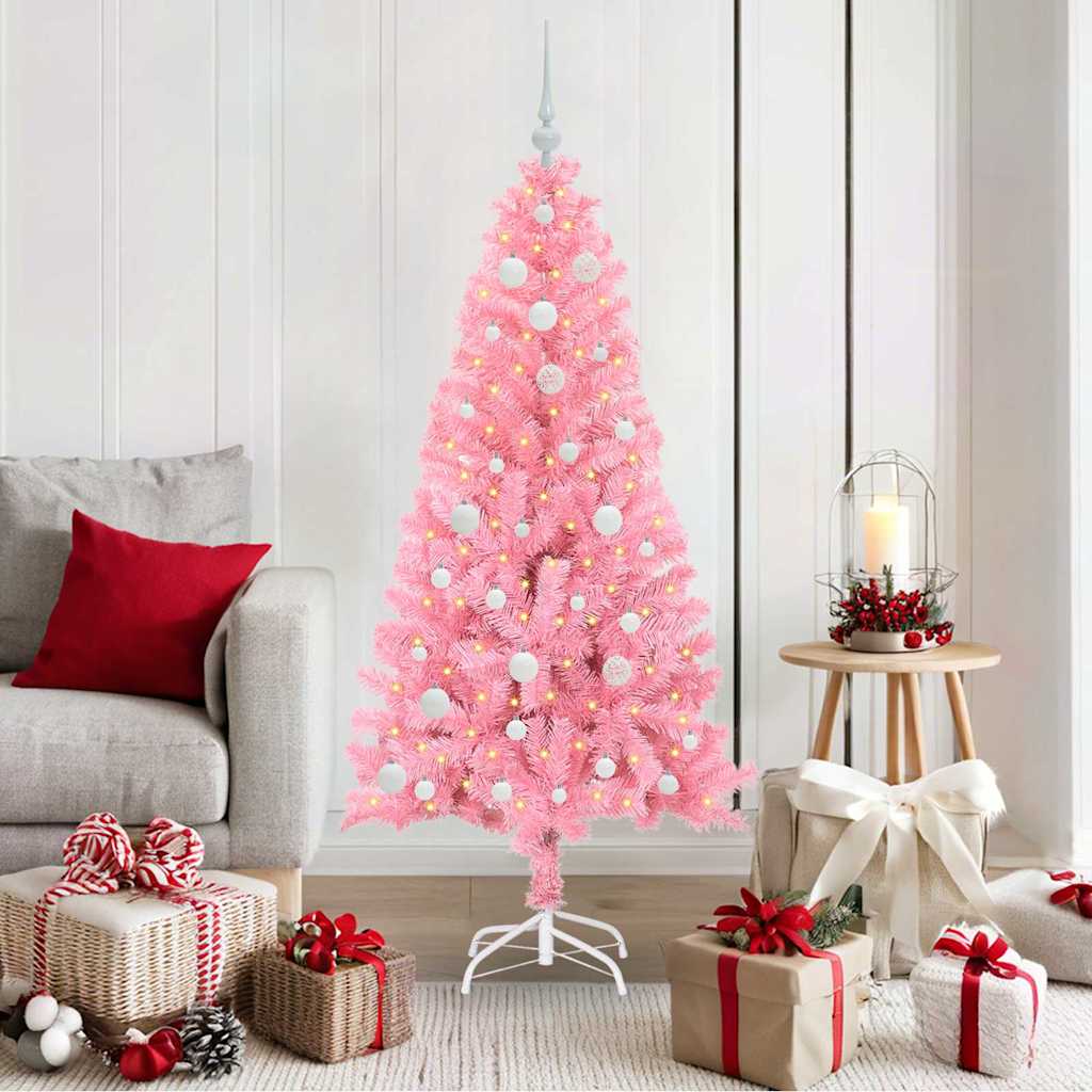 Vidaxl kerstboom roze 150 cm pvc