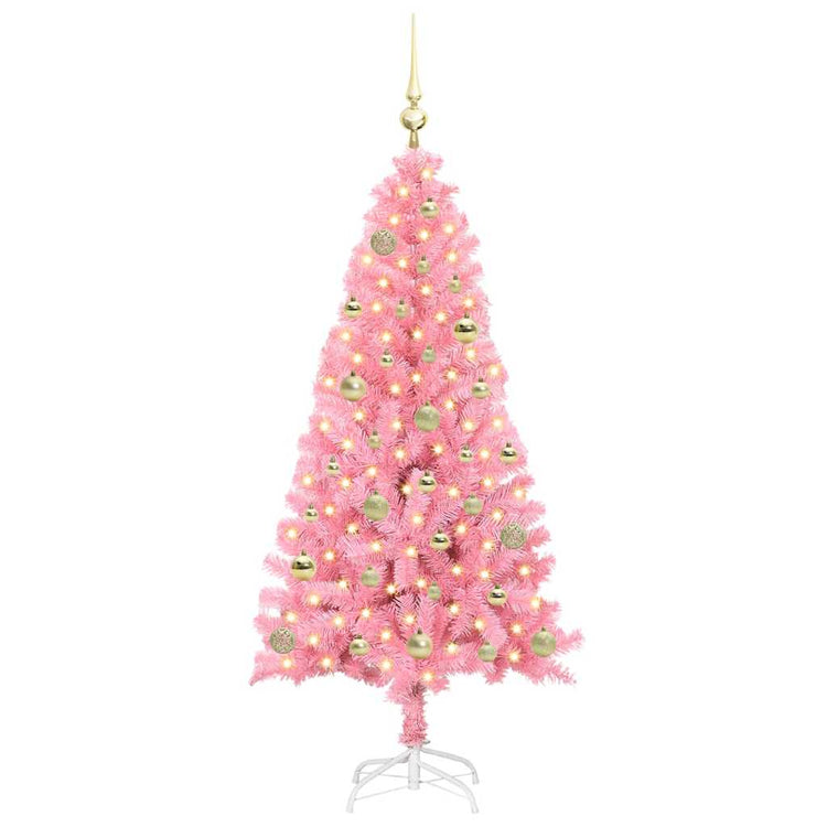 Vidaxl kerstboom roze 150 cm pvc