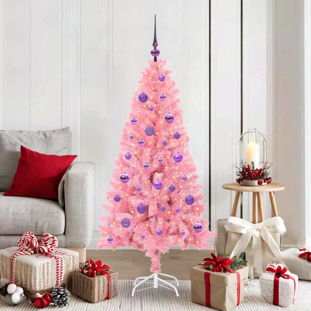 Vidaxl kerstboom roze 150 cm pvc