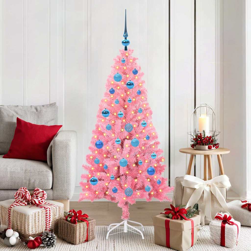 Vidaxl kerstboom roze 150 cm pvc