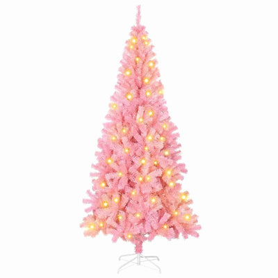 Vidaxl kerstboom met 300 led met standaard roze 180 cm pvc