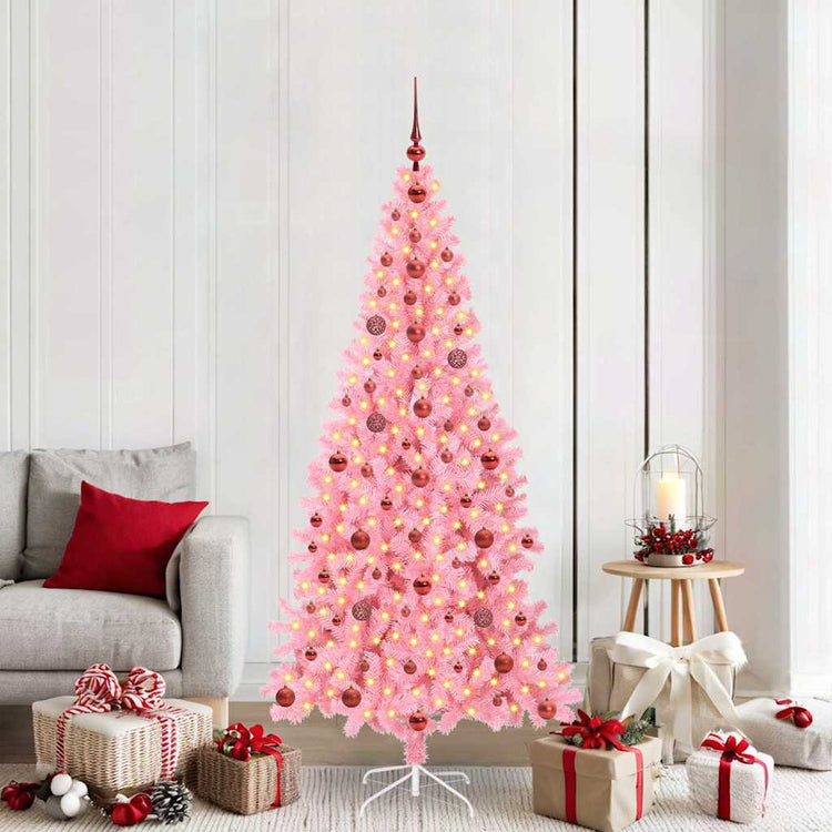 Vidaxl kerstboom roze 210 cm pvc