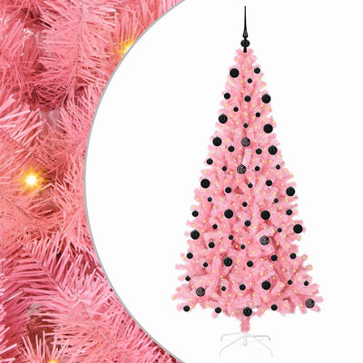 Vidaxl kerstboom roze 210 cm pvc