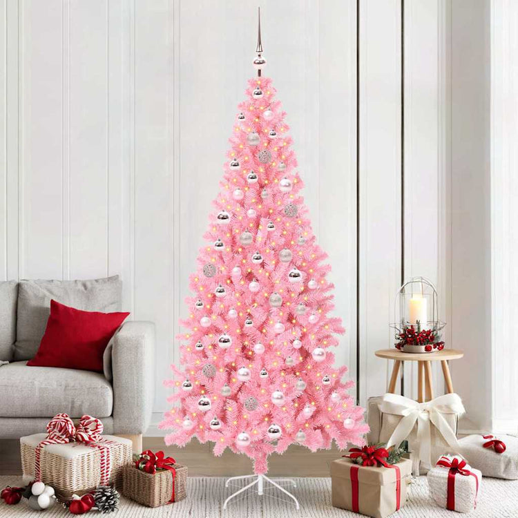 Vidaxl kerstboom roze 210 cm pvc