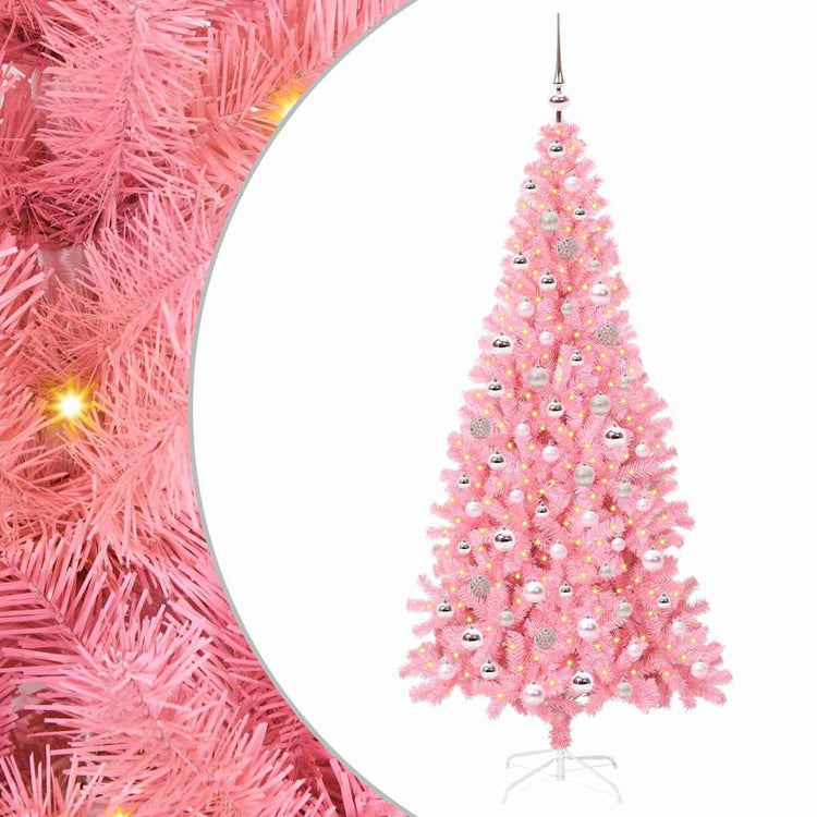 Vidaxl kerstboom roze 210 cm pvc
