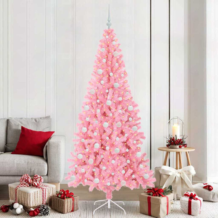 Vidaxl kerstboom roze 210 cm pvc