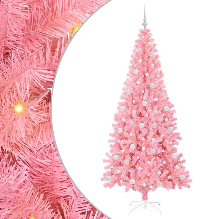 Vidaxl kerstboom roze 210 cm pvc