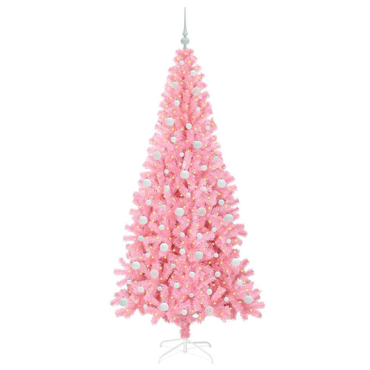 Vidaxl kerstboom roze 210 cm pvc