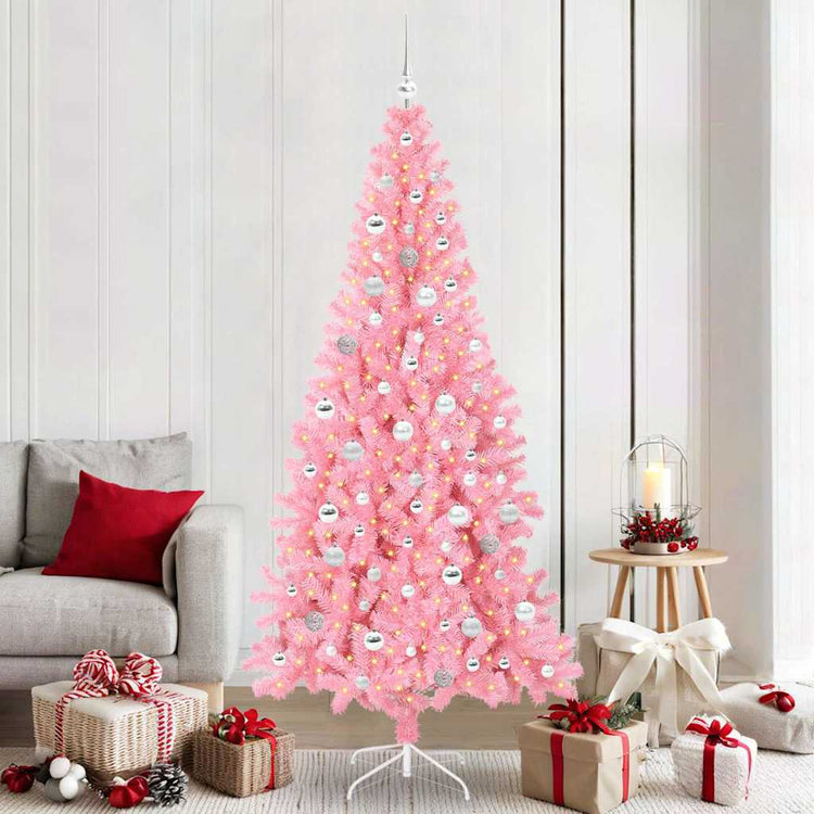 Vidaxl kerstboom roze 210 cm pvc
