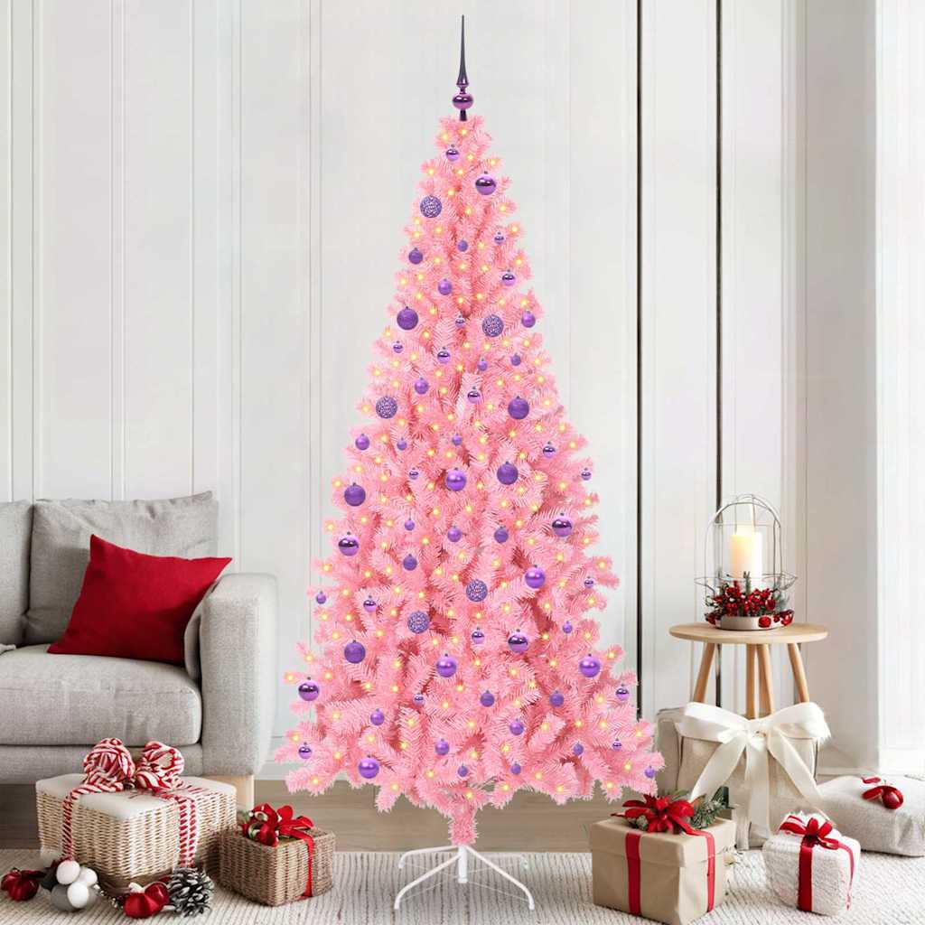 Vidaxl kerstboom roze 210 cm pvc
