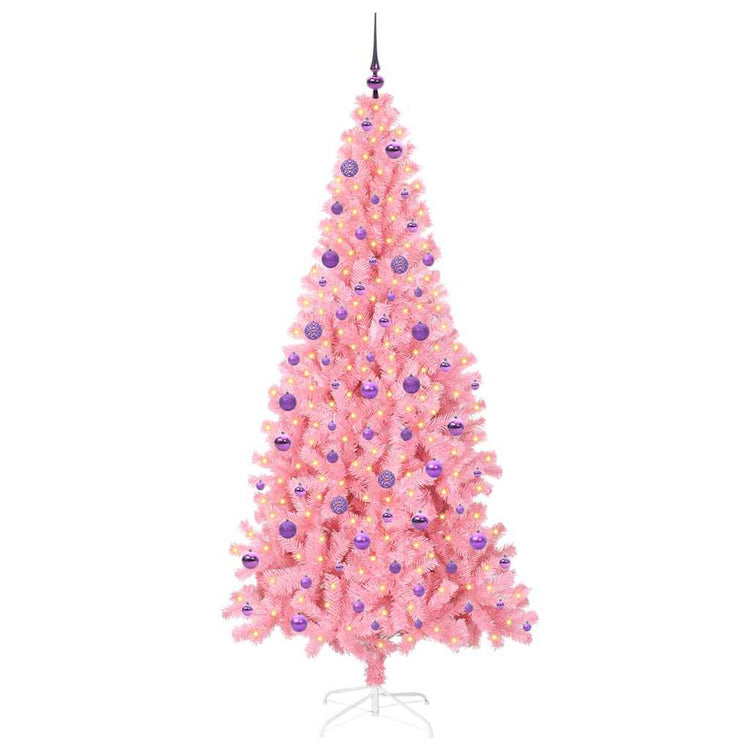 Vidaxl kerstboom roze 210 cm pvc