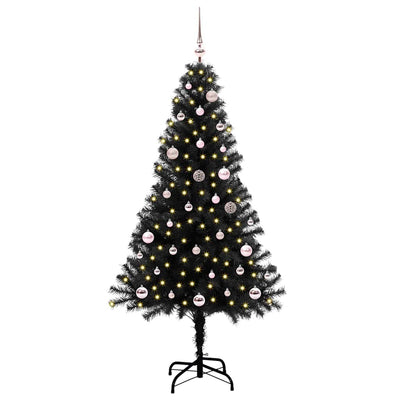 Vidaxl kerstboom met 150 led met standaard zwart 150 cm pvc