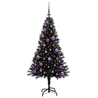 Vidaxl kerstboom met 150 led met standaard zwart 150 cm pvc
