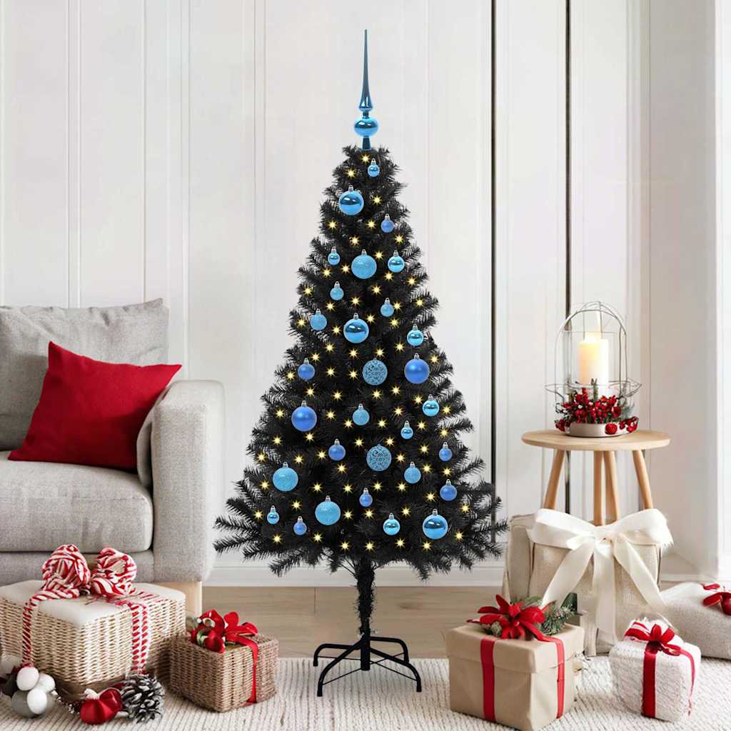 Vidaxl kerstboom zwart 150 cm pvc