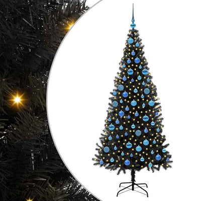 Vidaxl kerstboom met 300 led met standaard zwart 180 cm pvc