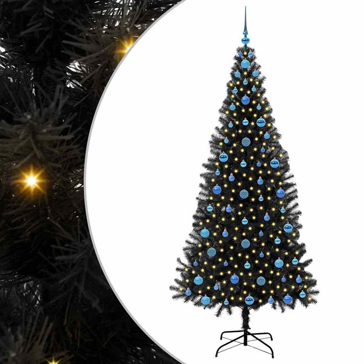 Vidaxl kerstboom zwart 210 cm pvc