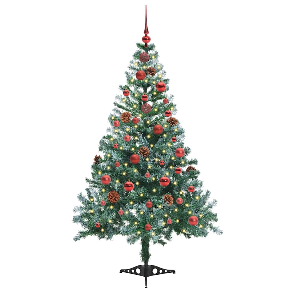 Vidaxl kunstkerstboom met 150 led groen 150 cm pvc en staal