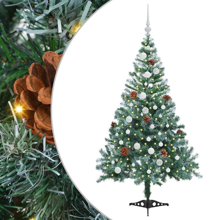 Vidaxl kunstkerstboom met 150 led groen 150 cm pvc en staal