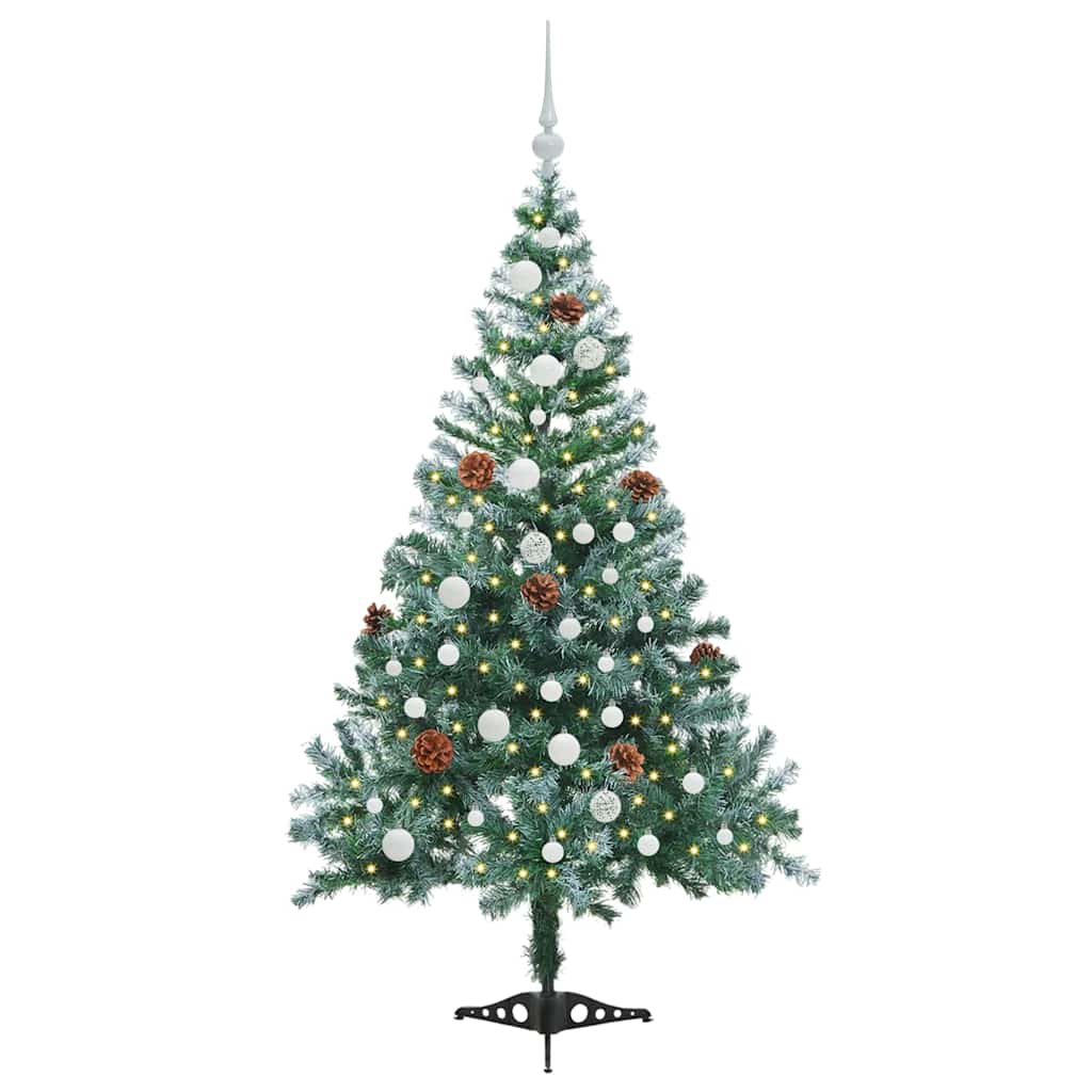 Vidaxl kunstkerstboom met 150 led groen 150 cm pvc en staal