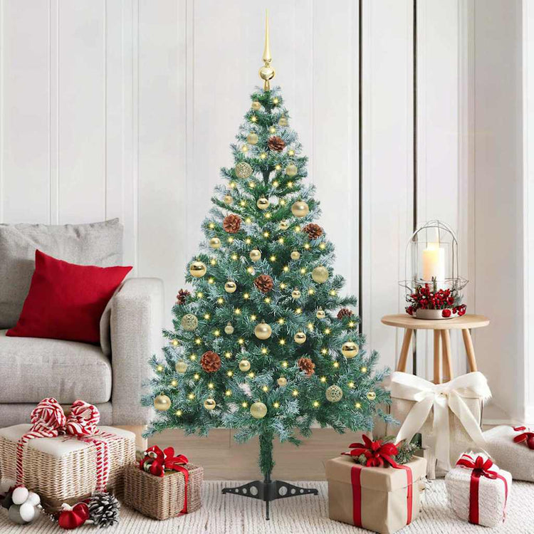 Vidaxl kunstkerstboom met 150 led groen 150 cm pvc en staal