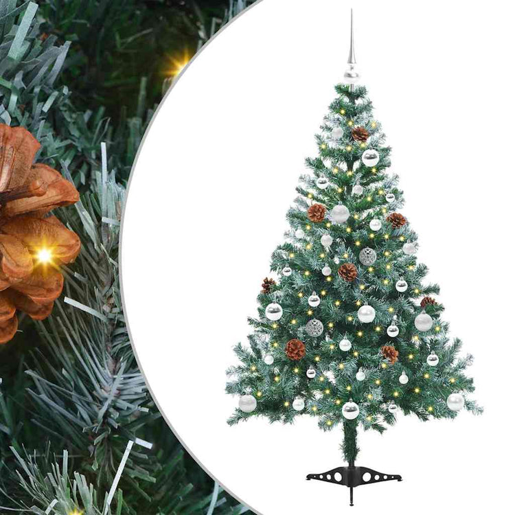 Vidaxl kunstkerstboom met 150 led groen 150 cm pvc en staal