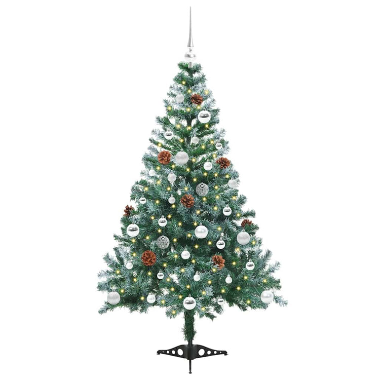 Vidaxl kunstkerstboom met 150 led groen 150 cm pvc en staal