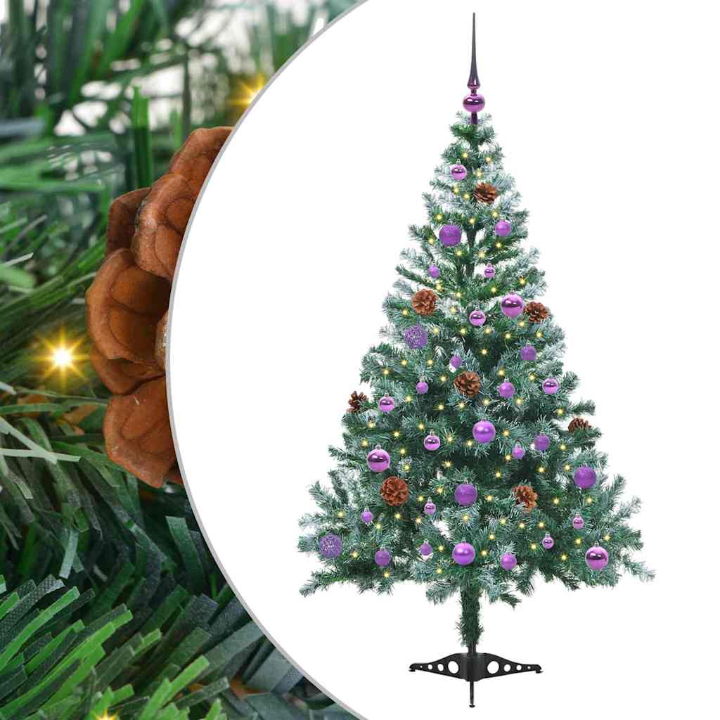 Vidaxl kunstkerstboom met 150 led groen 150 cm pvc en staal