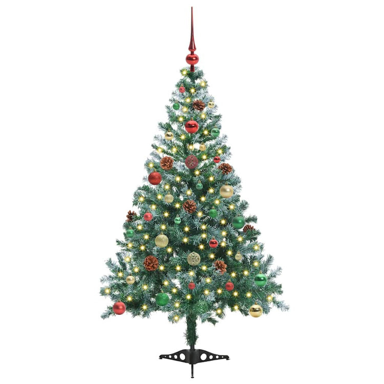 Vidaxl kunstkerstboom met 150 led groen 150 cm pvc en staal