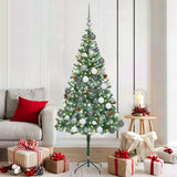 Vidaxl kunstkerstboom met 300 led groen 180 cm pvc en staal - afbeelding 1