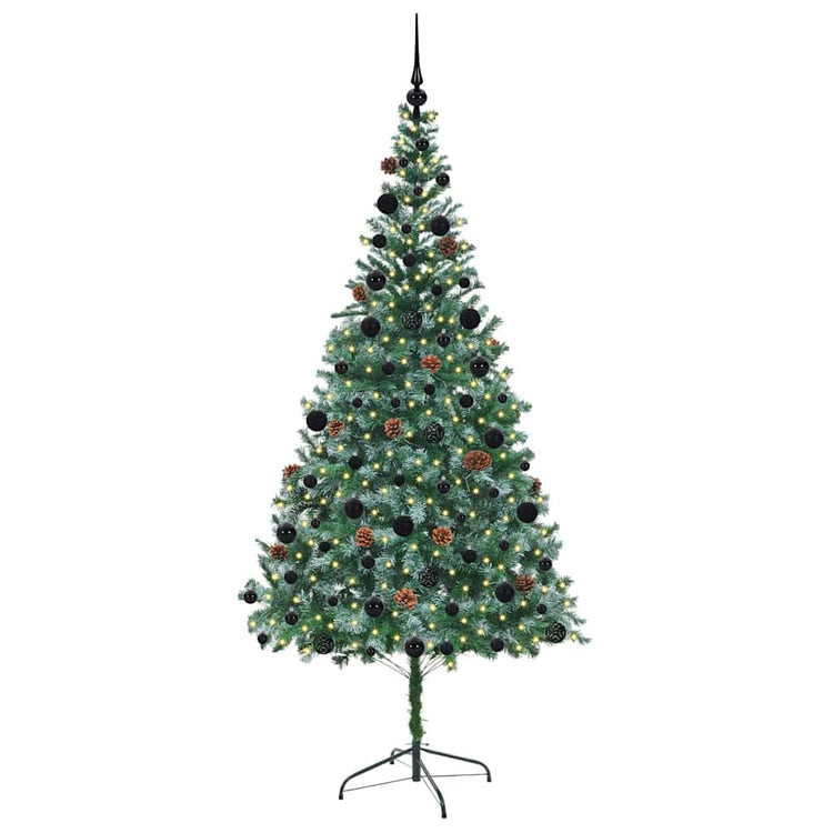 Vidaxl kunstkerstboom met 300 led groen 210 cm pvc en staal