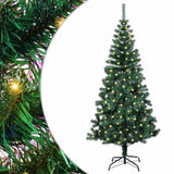 Vidaxl kunstmatig voorverlicht kerstboom groen 120 cm pvc en metaal - afbeelding 2