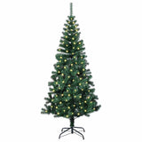Vidaxl kunstmatig voorverlicht kerstboom groen 120 cm pvc en metaal - afbeelding 3