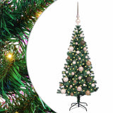 Vidaxl kunstmatig voorverlicht kerstboom groen 120 cm pvc en metaal - afbeelding 2