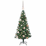 Vidaxl kunstmatig voorverlicht kerstboom groen 120 cm pvc en metaal - afbeelding 3